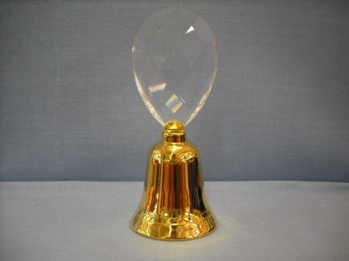 24K gold-plated bell ornament with Swarovski crystal detail