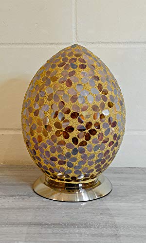 Febland Brown/Orange Tile Mosaic Medium Egg Lamp