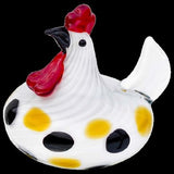 Spotted glass hen ornament 19cm