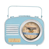 Hometime blue retro radio metal mantel clock – 20cm