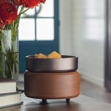 Pewter Walnut electric fragrance warmer with removable dish