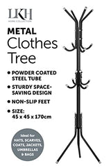 LKH black metal coat stand with hooks – 170cm