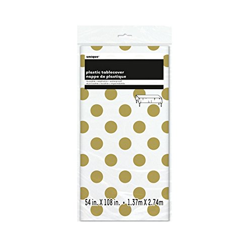 Unique royal blue and white polka dot plastic tablecloth