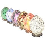 30cm purple and black mosaic glass egg table lamp