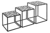 Febland Black & White Nest Of Tables, Metal, Large