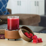 Electric candle warmer base with removable wax melt dish