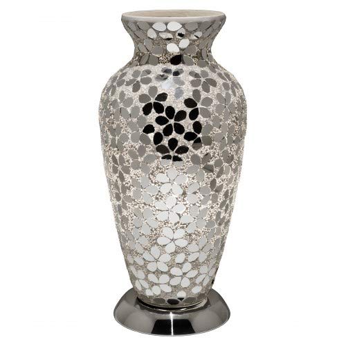Mosaic Glass Vase Lamp - Mirrored Flower