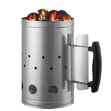 BBQ charcoal chimney starter with heat-insulated handle