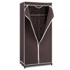 Generic Fabric Canvas Wardrobe Organizer Clothes Rail Shelf Storage Closet Single (Brown), 68-69-70a