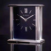 WM.Widdop. Silver Mantel Clock Navy Face - W2941