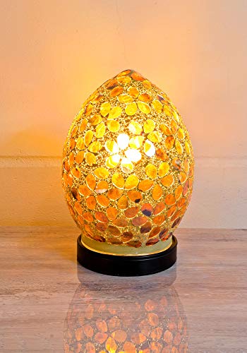 20cm brown mosaic glass mini egg lamp