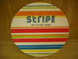 Fine porcelain striped bowls set of four six inch