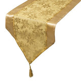 Gold poinsettia Christmas table runner – 137 x 35cm