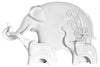 Small Ceramic Elephant with 2 Young Ornament, White