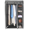 Amal grey tall double canvas wardrobe with rail and shelves – 172cm