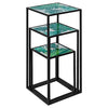 Febland Tall Set of Three Nest of Tables Leaf Design, Metal, Large