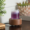 Candle Warmers ETC 2-in-1 Candle and Fragrance Warmer for Warming Scented Candles or Wax Melts and Tarts with to Freshen Room, Bronze and Walnut-Finish Ceramic