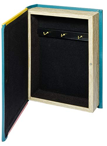 Febland Alphabet Key Hook Storage Book Box, Blue, Small
