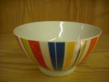 Fine porcelain striped bowls set of four six inch