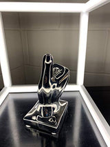 Febland silver ceramic thumbs-up hand sculpture