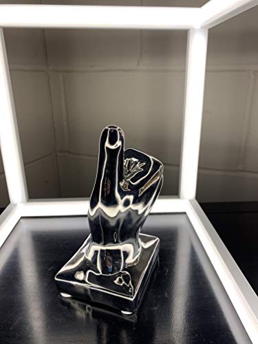 Febland silver ceramic thumbs-up hand sculpture