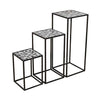 Febland Black & White Set Of Three Nest Of Tables, Metal, Large