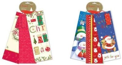 Pack Of 3 Bottle Christmas Gift Bags