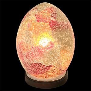 20cm red mosaic glass mini egg table lamp