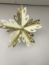 Cream and gold small star foil Christmas ceiling decoration