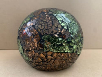 Battery Operated Glass Mosaic Tealight Balls (GOLD)