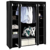 Generic Fabric Canvas Wardrobe Organizers Clothes Rail Shelves Storage Closet Triple (Black), 63-64-65-66A