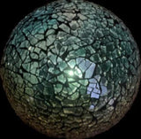 Battery Operated Glass Mosaic Tealight Balls (GREEN)
