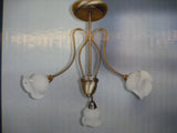LIGHTZ antique brass three-light floral flush ceiling light