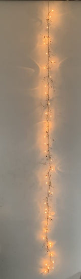 40 LED rice lights with brown and amber beads