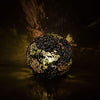 Amber mosaic glass flickering orb light 10cm