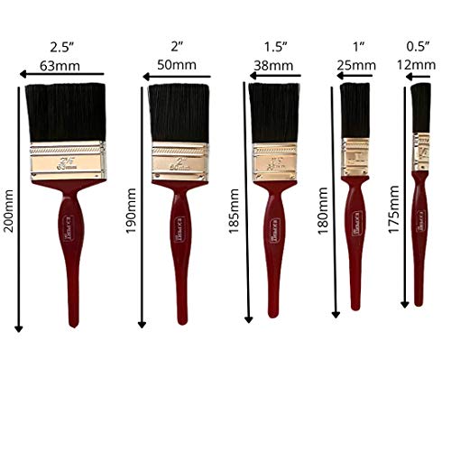 Five-piece paint brush set for DIY decorating