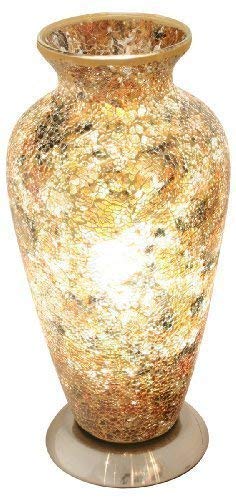 Mosaic Vase Lamp, Glass, Yellow