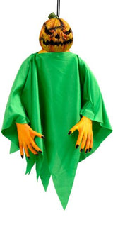 18" Scary Evil Pumpkin Hanging Head Decoration Halloween Horror Party Accessory