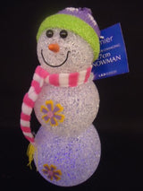 27cm colour-changing pastel snowman Christmas decoration