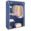 AROME PUR blue double canvas wardrobe with rail and shelves – 158cm
