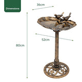 Bronze-effect clam shell garden bird bath 80cm