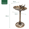 GardenKraft 23940 Clam Shell Design Bird Bath / Bronze Metal Effect / Weatherproof Garden Feature / Easy To Assemble / 80cm x 52cm