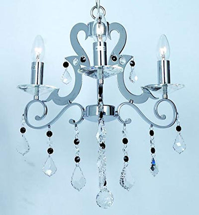MC100-3-44cm 3 Light Chrome Crystal Chandelier Ceiling Fitting.
