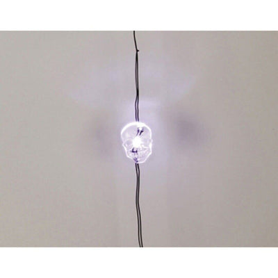 20 Battery Operated White LED Skull Lights