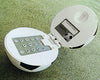 Novelty football-shaped telephone with hidden keypad
