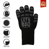 Let's BBQ black barbecue and oven gloves – pair