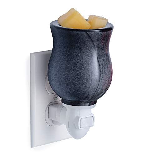 CANDLE WARMERS ETC Pluggable Fragrance Warmer- Decorative Plug-in for Warming Scented Candle Wax Melts and Tarts or Essential Oils, Obsidian Glass