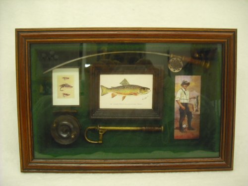 Rustic fisherman fishing wall art display