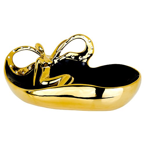 Febland black and gold ceramic lady dish – 36cm