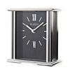 WM.Widdop. Silver Mantel Clock Navy Face - W2941